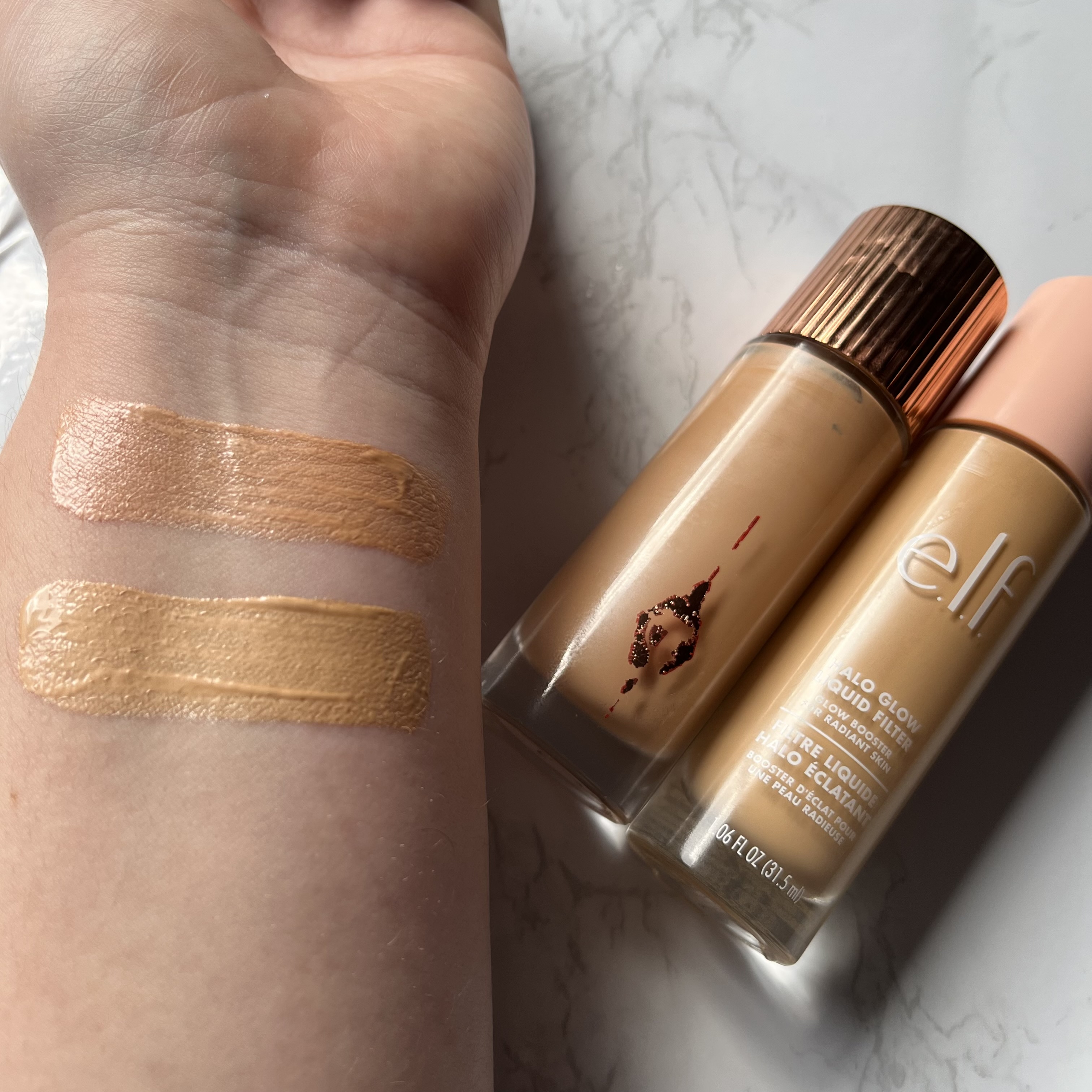 Is e.l.f. Cosmetics Halo Glow Liquid Filter really a dupe for Charlotte  Tilbury Hollywood Flawless Filter? A side-by-side comparison - A Woman's  Confidence